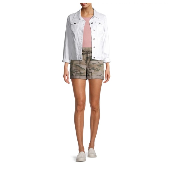 Time and Tru Women's Knit Shorts. Color: Grey Camo - Picture 2 of 6